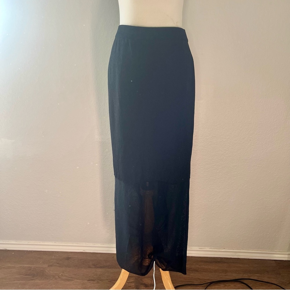 Gispa Italian Knit Black Maxi Pencil Skirt Size 6